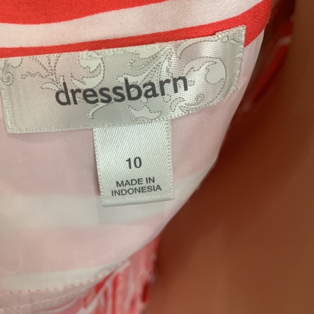 Coral White Lightly Padded‎ Cross-back Midi Dress.Size 10 - Picture 9 of 9